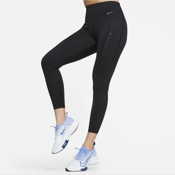 Nike Go Firm Support High-Rise 7/8 Leggings Compression Pants Pockets Medium New - Picture 1 of 16